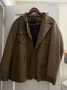 Maje Paris- dark green spring cargo jacket